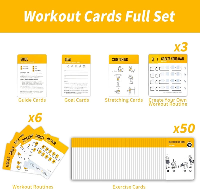 ELAORY Bodyweight Fitness Planners, 62 Exercises Cards Deck Large Size 5" x 3.5" Fitness Cards for Women & Men, Beginner Fitness Guide to Training Exercises at Home or Gym (Bodyweight, Vol 3) - Image 3